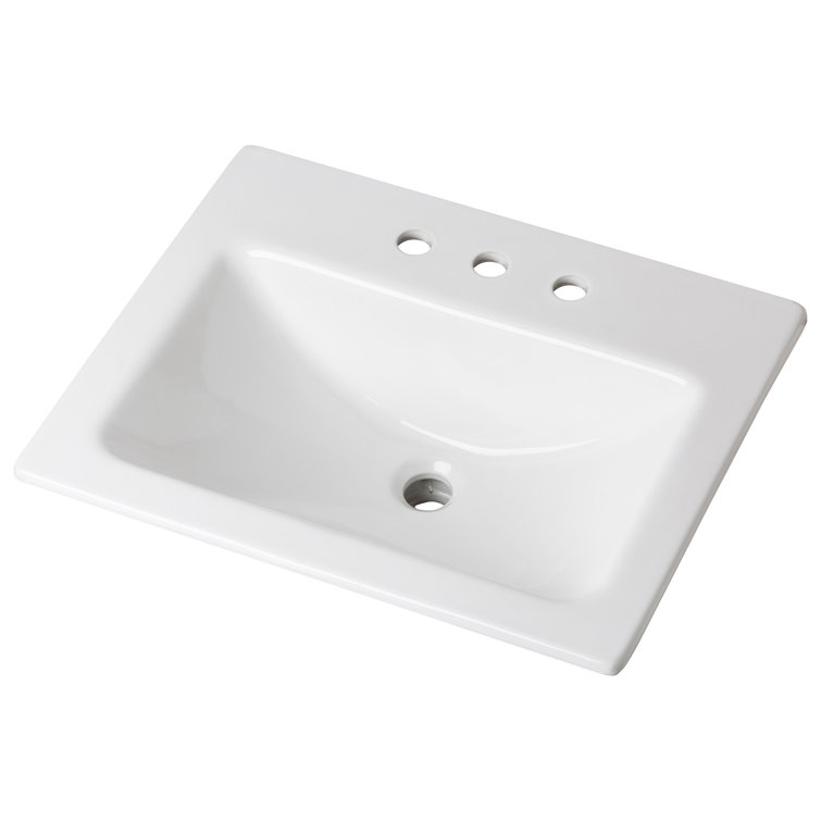 Gerber 17.75'' White Vitreous China Rectangular DropIn Bathroom Sink